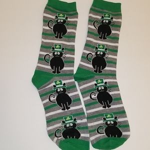 St. Patrick's Day Lucky Cat Socks